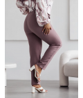 Eleganckie spodnie damskie plus size cappuccino (728)