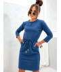 Dámske štýlové šaty s teplákoviny MODA700 modré