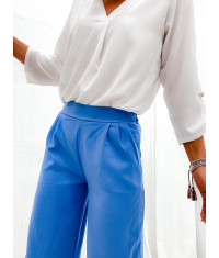 Eleganckie spodnie damskie niebieskie (8247)