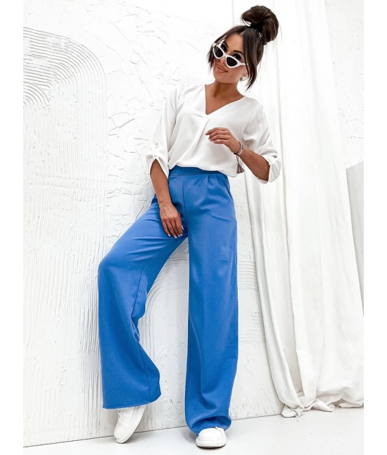 Eleganckie spodnie damskie niebieskie (8247)
