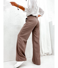 Eleganckie spodnie damskie cappuccino (8247)