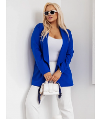 Klasické dámske sako plus size MODA8275 modré