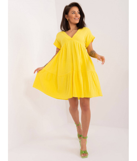 Bavlnené dámske šaty MODA6873 žlté