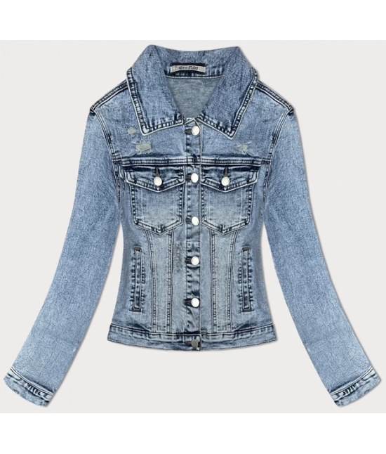 Klasyczna kurtka damska jeans niebieska (W025)