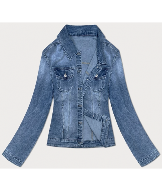 Prosta damska kurtka dżinsowa niebieska (DL2249L)