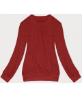 Cienka bluza dresowa damska ze ściągaczami czerwona (68W05-18)