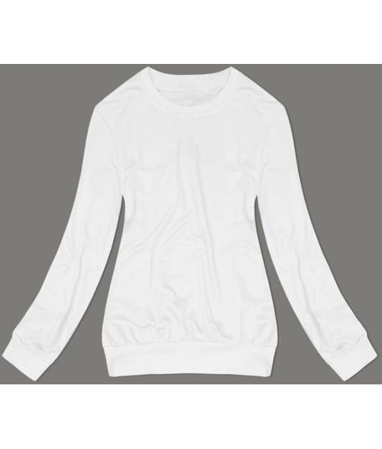 Cienka bluza dresowa damska ze ściągaczami biała (68W05-1)