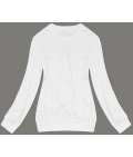Cienka bluza dresowa damska ze ściągaczami biała (68W05-1)