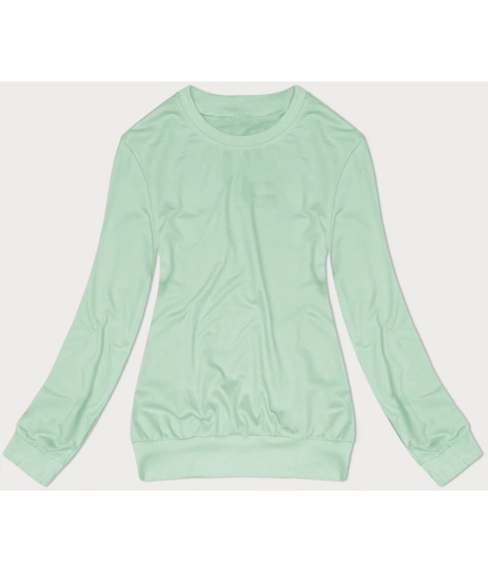 Cienka bluza dresowa damska ze ściągaczami pistacja (68W05-39)