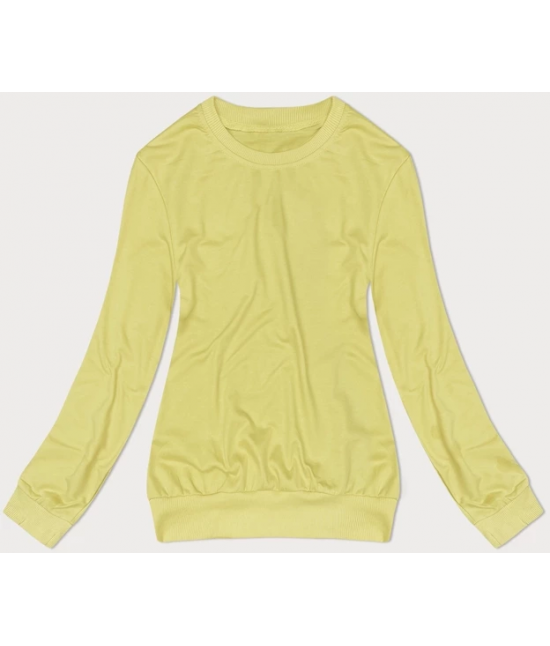 Cienka bluza dresowa damska ze ściągaczami cytrynowa  (68W05-33)