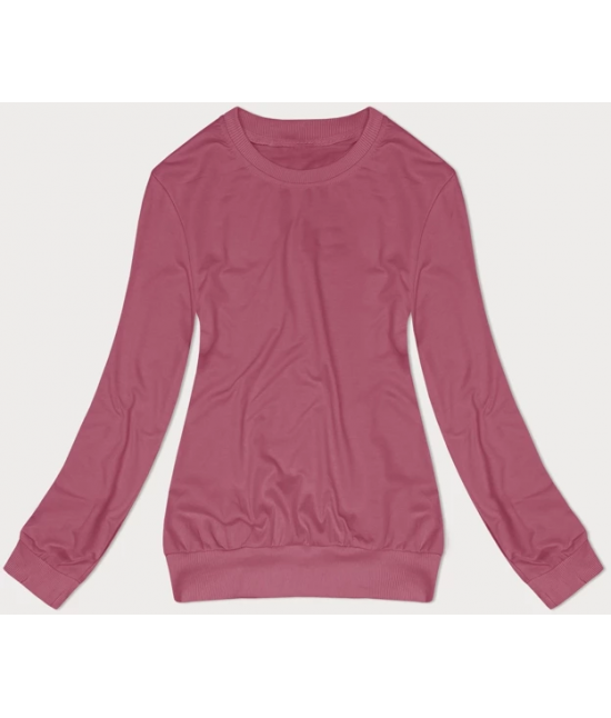 Cienka bluza dresowa damska ze ściągaczami brudny róż (68W05-19)