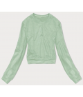 Cienka krótka bluza dresowa damska pistacja (8B938-39)