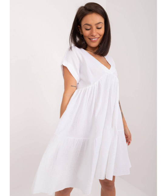Bavlnené dámske šaty MODA6873 biele