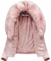 Dámska zamatová zimná bunda 6502BIG ružová