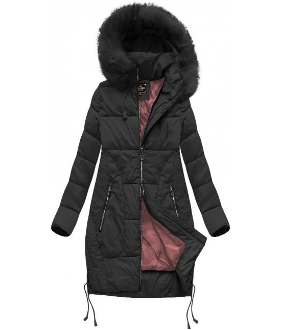 Dámska zimná bunda s kapucňou MODA690 čierna