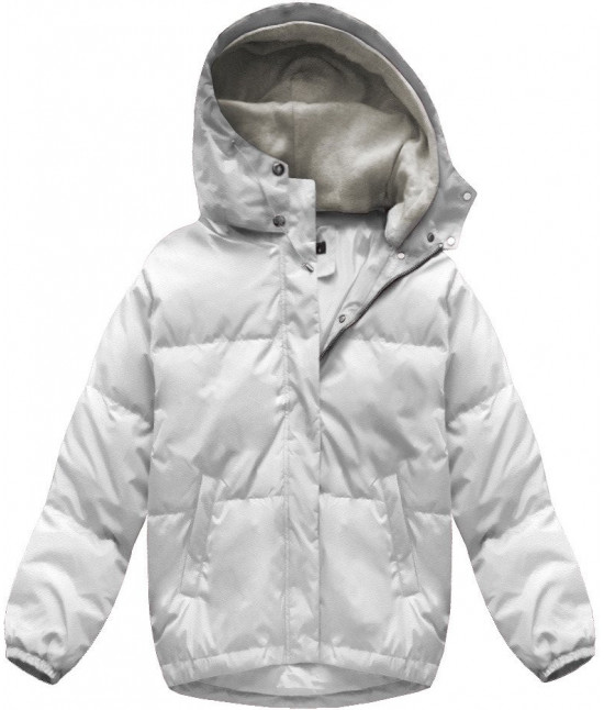 Krátka zimná bunda oversize  MODA113 biela