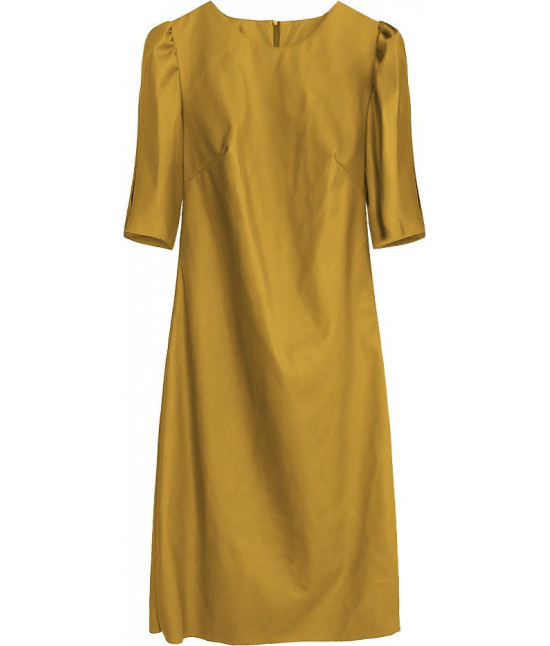 Dámske šaty z eko-kože MODA480 žlté