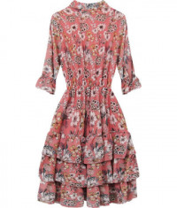 Dámske šifónové šaty MOD579 ružové