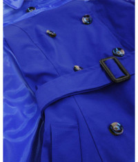 Tenký dámsky kabát z kombinovaných materiálov MODA2027 modrý