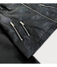 Dámska kožená bunda MODA112 čierna