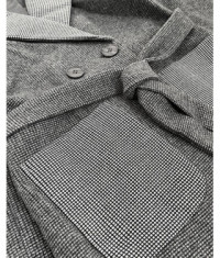 Dámsky dvojradový jarný kabát MODA705 šedý