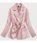 Krátky dámsky kabát MODA727 ružový