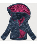 Dámska jarná bunda MODA005 modro-ružová