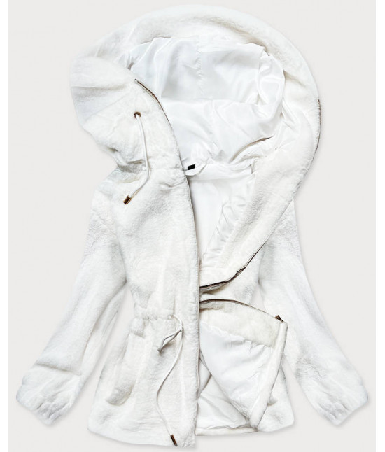 Dámska kožušinová bunda MODA596 biela