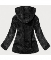 Dámska jesenná kožušinová bunda MODA9742 čierna