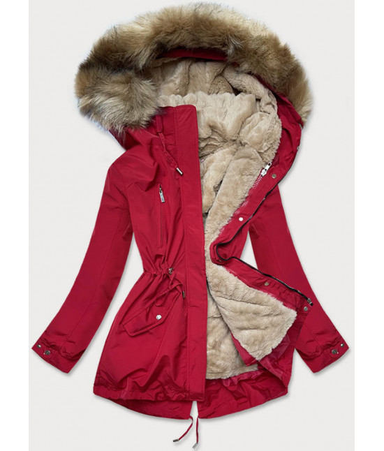 damska-zimna-bunda-moda553-cervena