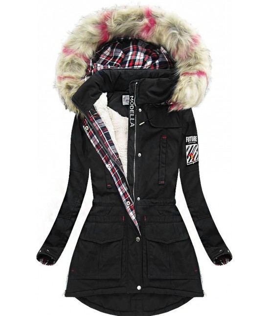 Dámska zimná bunda 39909 čierna veľkosť XXL