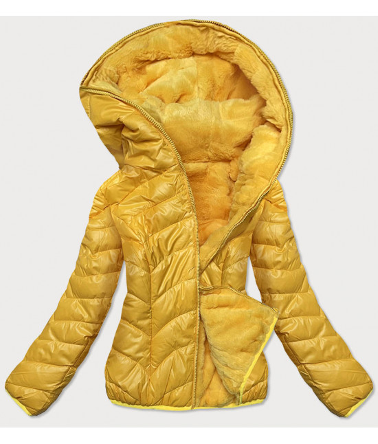 Dámska obojstranná zimná bunda MODA832A žltá