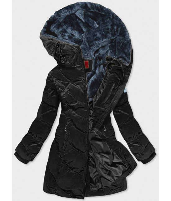 Dámska zimná bunda s kapucňou MODA1306 čierna