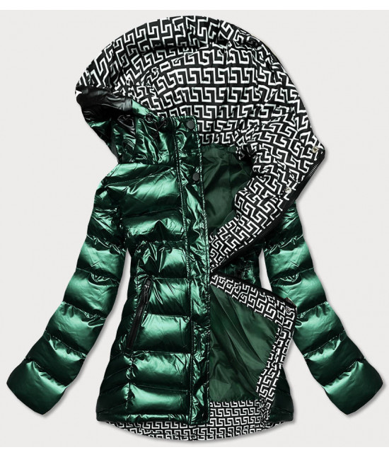 Dámska prešívaná zimná bunda s kapucňou MODA817 zelená