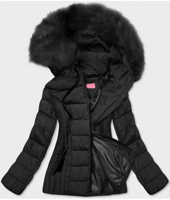 Dámska zimná bunda s kapucňou MODA943 čierna veľkosť XL