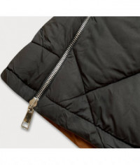 Dámska obojstranná zimná bunda MODA210A5 karamelovo-čierna