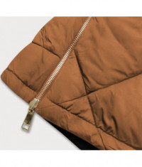 Dámska obojstranná zimná bunda MODA210A5 čierna-karamel