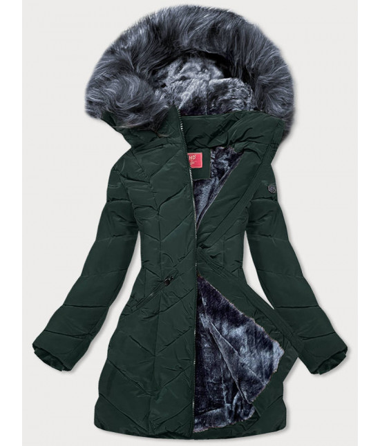 Dámska zimná bunda s kapucňou MODA1308 zelená