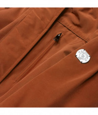 Dámska zimná bunda parka s kožušinou MODA1207 karamelová