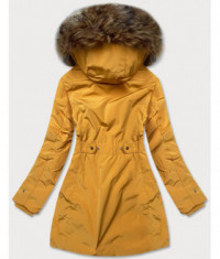 Dámska zimná bunda s kožušinou MODA1501 žltá
