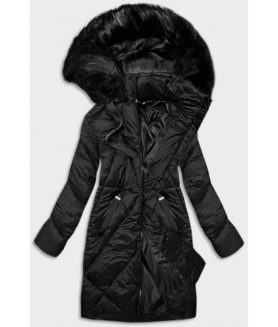 Dlhá dámska zimná bunda MODA3070 čierna