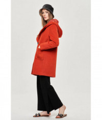 Dámsky kabát s kapucňou MODA2311 červený