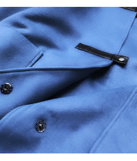 Dámsky kabát s kapucňou MODA2311 modrý