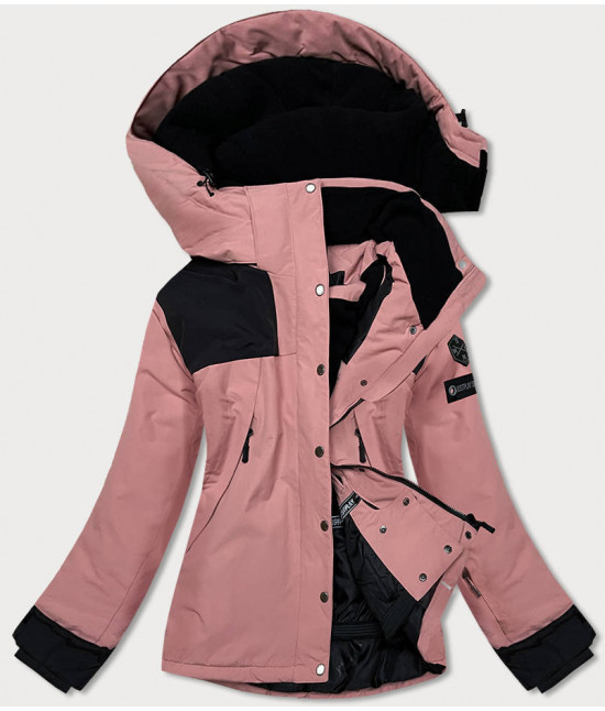 Dámska zimná bunda so snežným pásom MODA2380 ružová