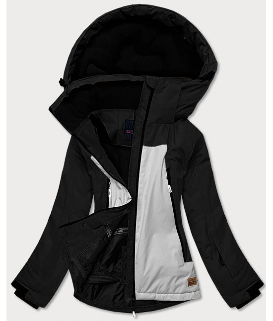 Dámska zimná športová bunda MODA382 čierno-šedá