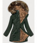 Dámska zimná bunda s kožušinou MODA1501 army