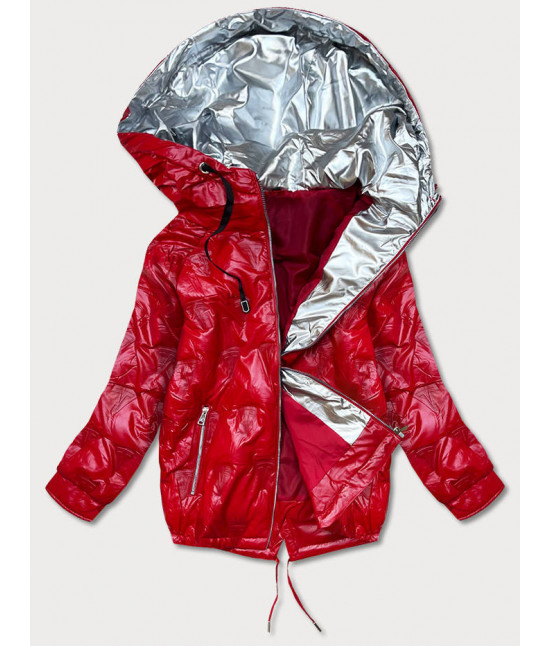 Dámska bunda s tlačeným vzorom MODA9765 červená