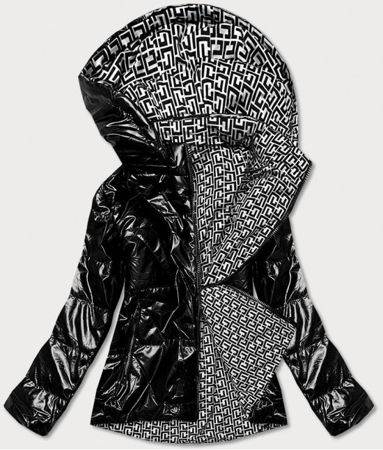 Dámska obojstranná jarná bunda MODAW558BIG čierno-biela