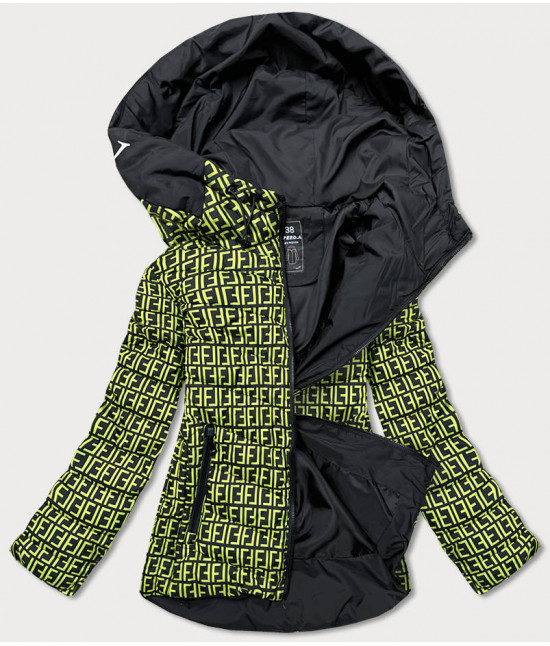 Dámska jarná bunda MODA711 čierno-zelena