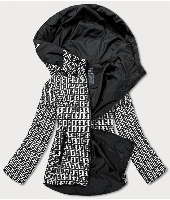 Dámska jarná bunda MODA711 čierno-biela